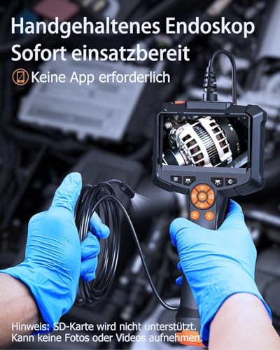 Endoskopkamera mit Licht, AOPICK 8mm IP67 wasserdichte Endoskop, 4.3' IPS Bildschirm...
