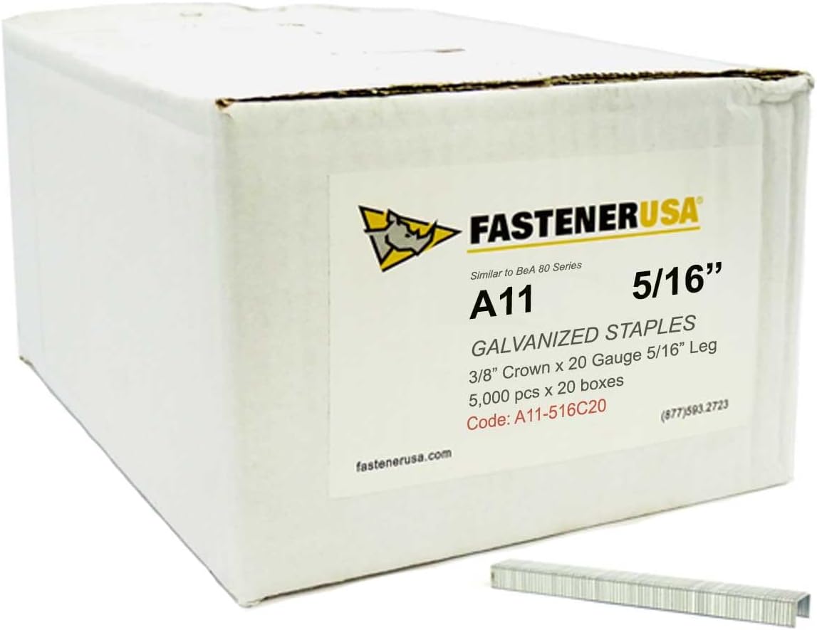 5/16" Leg x 20GA GALV A11/T50 Staples 100,000ct