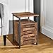 VASAGLE Nightstand, End Table with Open Shelf, Side Table, Inner Adjustable Shelf, Steel Frame, 15.7 x 15.7 x 23.6 Inches, Bedroom, Industrial, Rustic Brown and Black ULET62BX