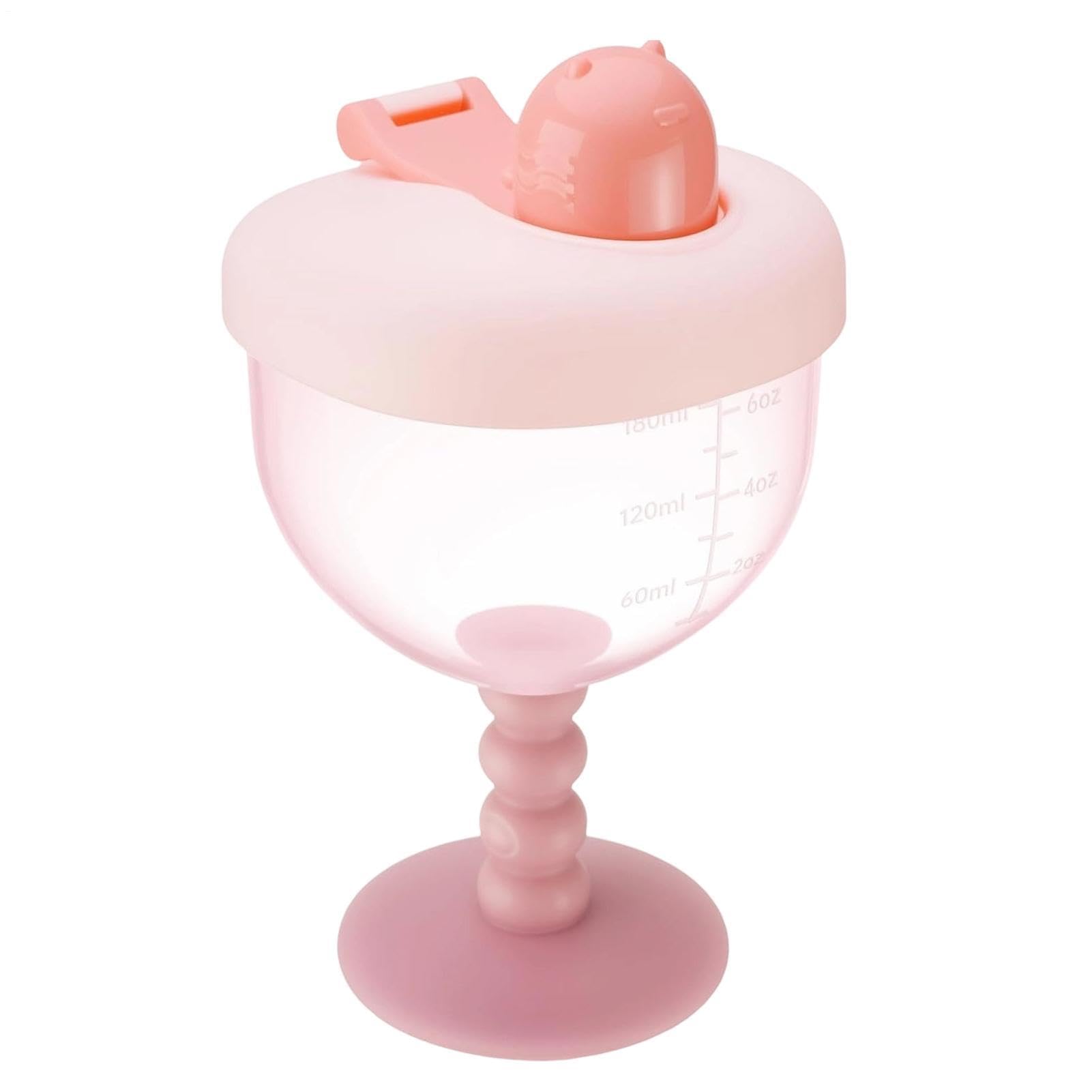Kids Wine Sippy Cup - 6oz Childrens Goblet Mug, Leak Proof Travel Cup