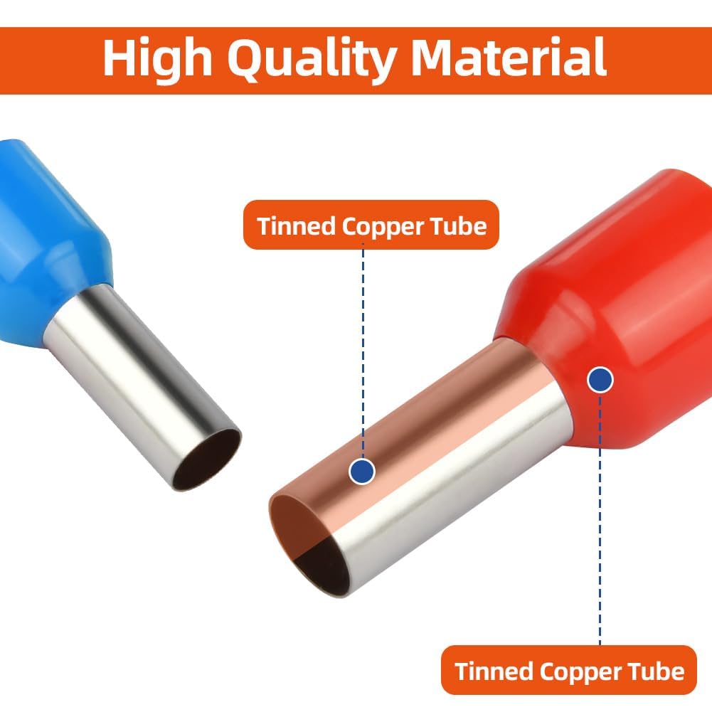 QeeHeng Wire Ferrules Kit 1200Pcs, Ferrule Crimp Connectors Kit AWG 0.5-10mm² - Image 4