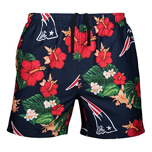 Image of FOCO Men's Team Logo Floral Hawaiian Swim Suit Trunks