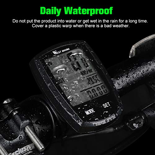 Abaodam Bicycle Computer Wired Led Digital Rate Cycling Waterproof Odometer Stopwatch Speedometer Bike Computer (Black) Bike Part And Accessories #TOP6