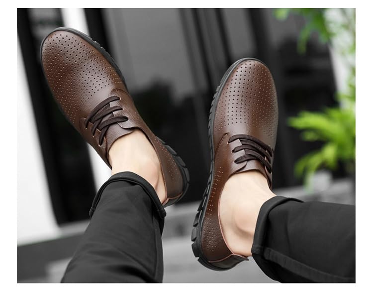 Men's Fashion Sneakers Leather Retro Casual Shoes for Men Breathable Dress Mens Sneakers3