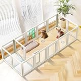 fxw AuraSpace Acryl-Hundespielplatz für Welpen und kleine Hunde, 24 Zoll, 16 Paneele, weiß