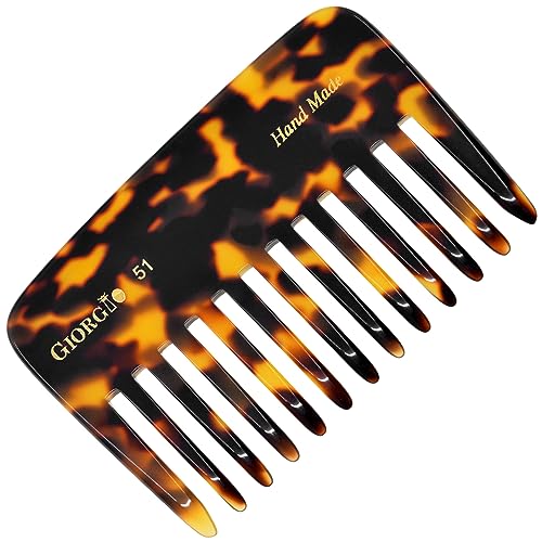 Peigne démêlant cheveux bouclés ondulés et épais Giorgio G51TY petit modèle en cellulose