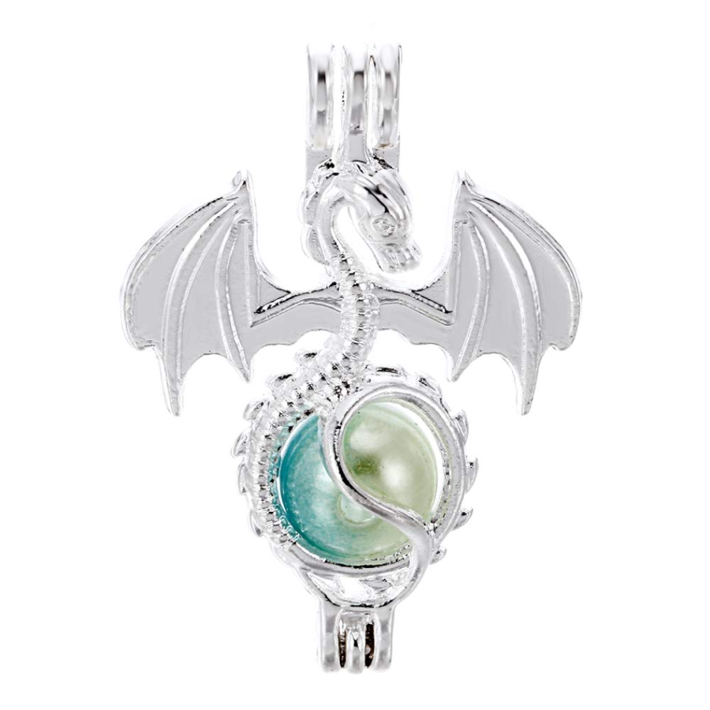 10pcs Silver Pearl Cage Locket Pendants, Essential Oil Diffuser DIY Necklace Bracelet Jewelry Making Craft, Bulk Beads Aromatherapy Diffuser Charms Gifts for Women Girls