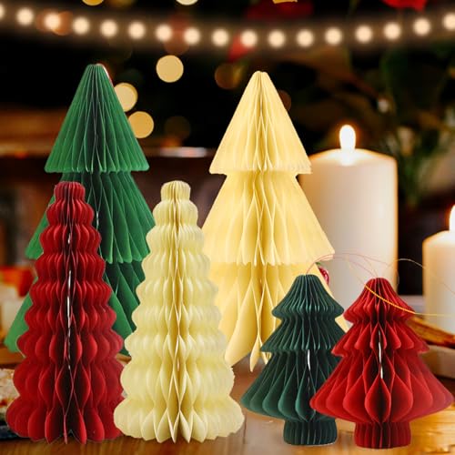 WENAUANG Papier Tannenbaum 6 Set, Weihnachten Dekoration,...
