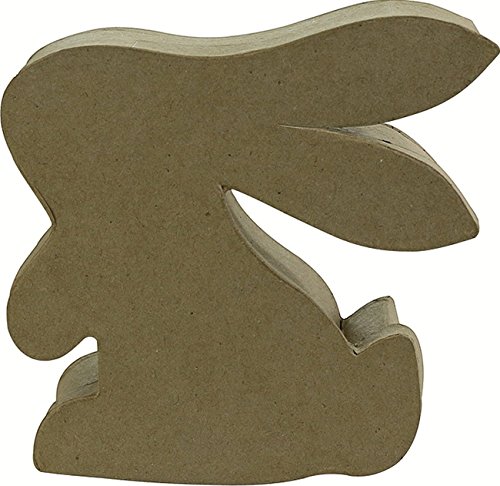 Décopatch BT052C - Un support en papier brun mâché 12,5x4x12,5 cm, Boite lapin 2 Cover