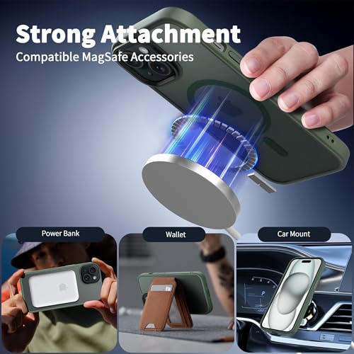 Image of CACOE Magnetic Case for iPhone 15 6.1 inch, Dark Green