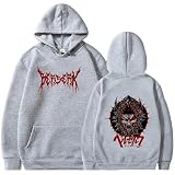 Berserk Guts Sudadera con Capucha Guts Griffith Street Tendencia Manga Larga Top Anime Impresión Casual Otoño Sudaderas con Capucha