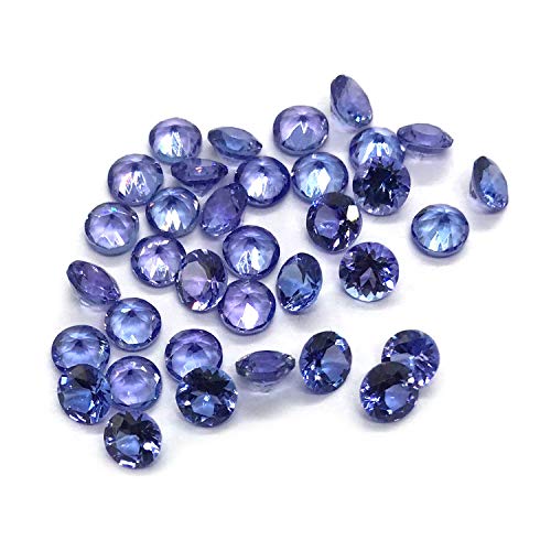 Tanzanite naturelle ronde facettée 3.5mm de qualité AAA pour création de bijoux