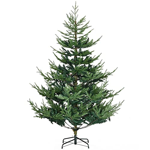 Homcom CA830-577V00GN0231 6 Foot Artificial Christmas Tree, Pine Hinged Xmas Tree With 795 Realistic Branches, Steel Base, Auto Open cover