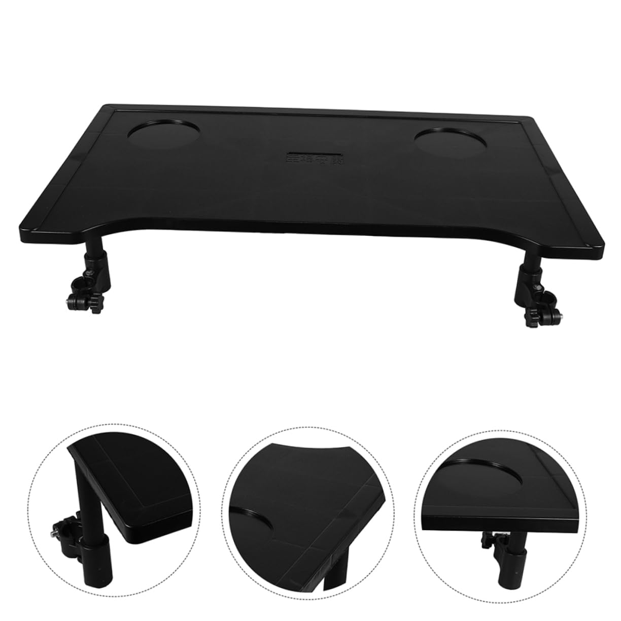 Table à Manger pour Fauteuil Roulant Noire Abs, Lot de 2 Pièces