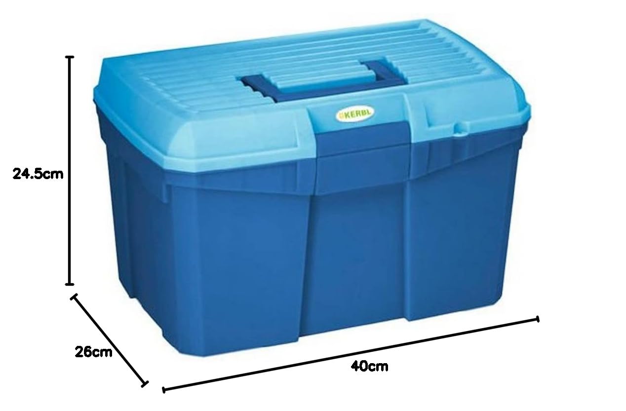 Kerbl Siena 321757 - Scatola per la toelettatura dei cavalli con inserto rimovibile, colore: Blu marino