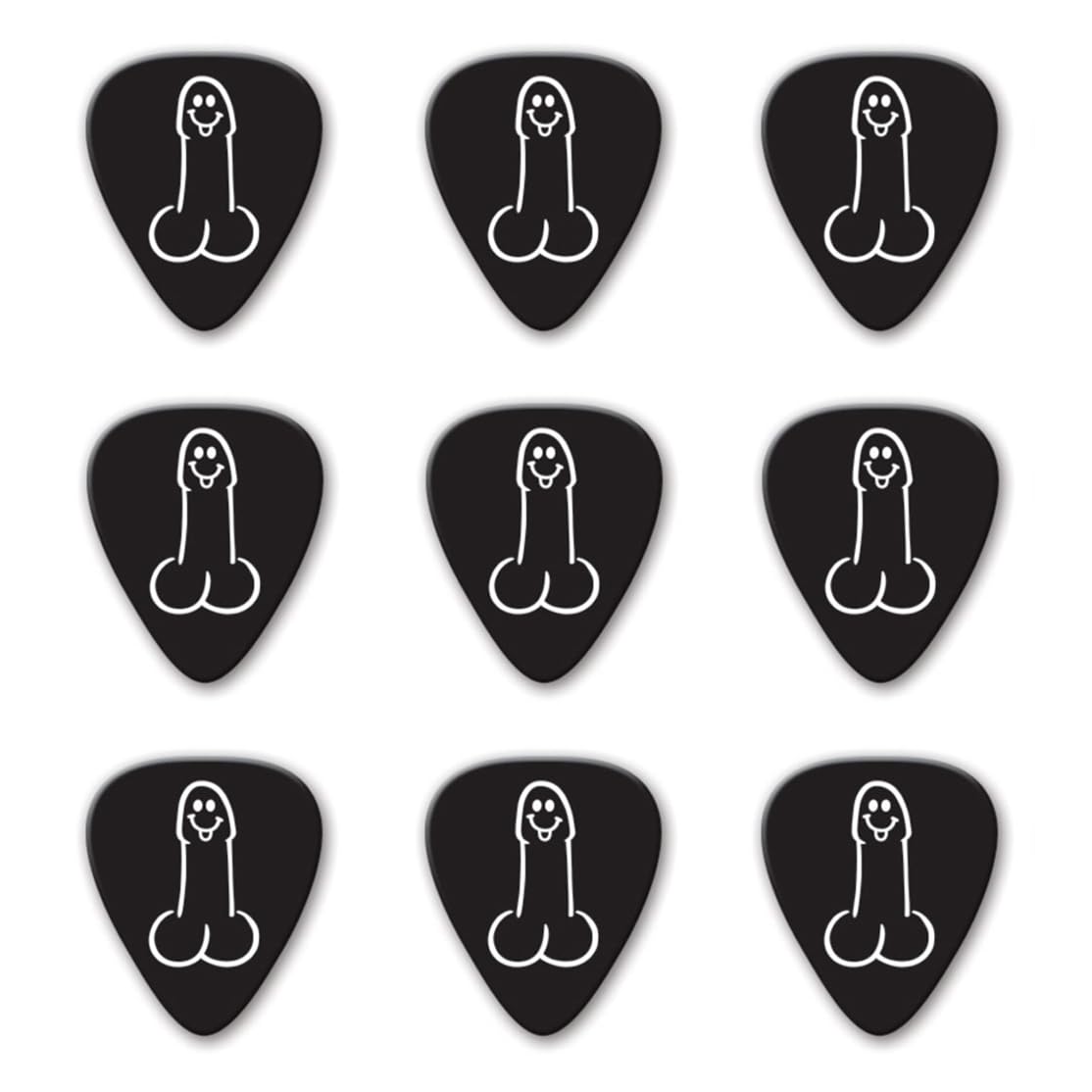 Pack of 9 x DickPicks - Celluloid Electric & Acoustic Guitar Pick Plectrums - 1.35mm 'Stiffy', Black, Stiffy (1.35mm) - Image 4