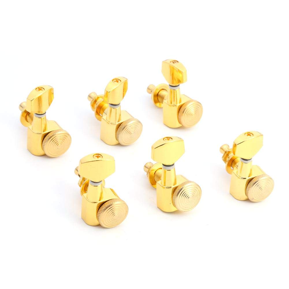 Accordatore Di Chitarra 6 pz 6R Inline Guitar Blocking Sintonizzatori for chitarra acustica elettrica Macchina for chitarra Accouner Sintonizzatori Metal Blocco in metallo Silver / Gold / Guitar Tunin