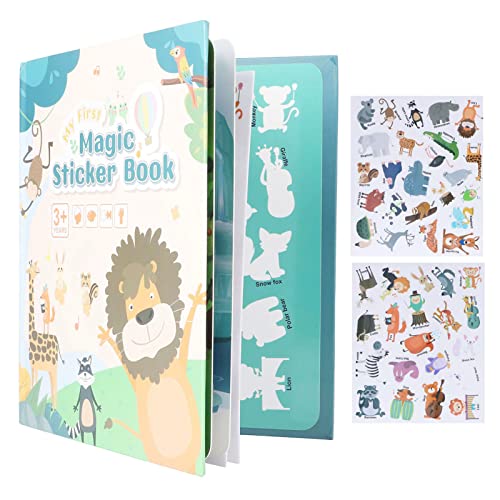 Animal Sticker Book, Kids Stickers Sticker Books Enlightenment Seamless Coling Improve Hand Eye Coor