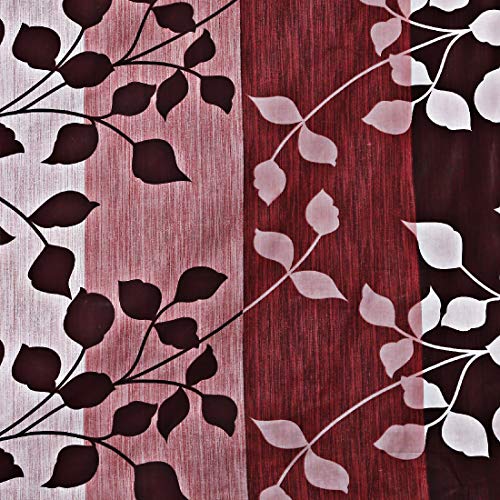 Image of Swayam Pure Cotton Double Bedsheet with 2 Pillow Covers | Size 90 x 100 inch | 160 TC | Leaf Design | Soft Breathable Bed Sheet | Comfortable & Durable for Bedroom - Red