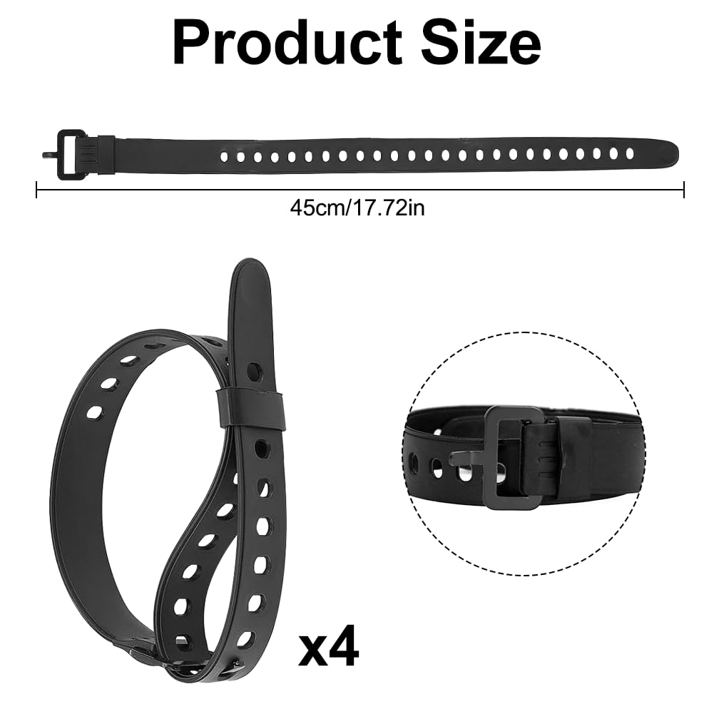 Lot de 4 Sangles de Rechange réglables, Sangles de Raquettes à Neige, Sangles pour Raquettes à Neige, Attaches réglables de 45 cm pour Bottes de Ski, pour Homme et Femme Ski, randonnée, Camping