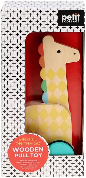 Petit CollageOn-The-Go Giraffe Wooden Pull Toy