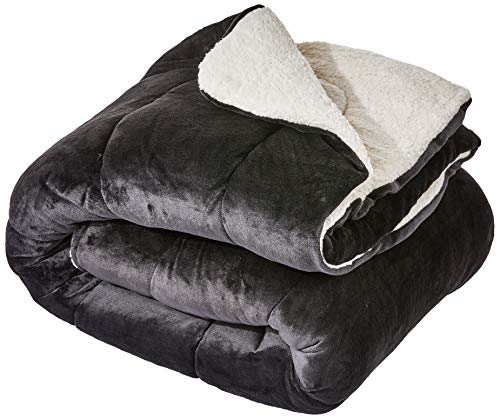 Coberdrom Flannel/Sherpa 2.45 x 2.2 M Naturalle, 100% Poliéster, Preto