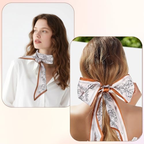 Neck Scarf for Women, Elegant Purse Scarf for Handbags, Silky Satin Headscarf for Women's Hair, Bag Scarfs for Handbags Long Thin Satin Head Scarfs Fashion Accessories2