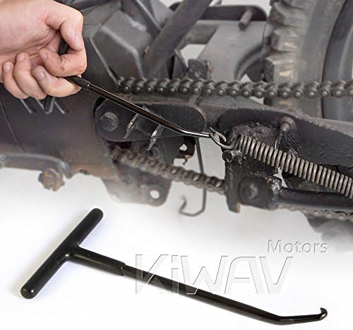 KiWAV Motorcycle Exhaust Spring Hook, T Shaped Handle Exhaust Pipe Spring Puller Installer Hooks Tool with Rubber Coating for Motorcycle Vehicle Springs Removal, Installation, Adjustment