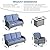 HOOOWOOO Patio Outdoor Furniture with Large Fire Pit Table,High Back 6 Piece Wicker Patio Conversation Set with Swivel Chairs,7 Person Couch Sofa Seating,Denim Blue