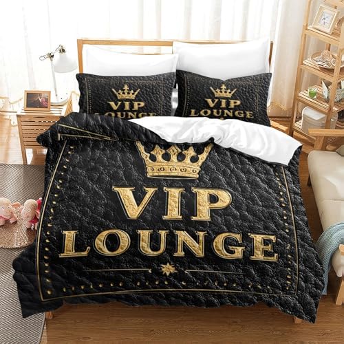 Parure de lit zigzag avec housse de couette microfibre hypoallergique 220x240