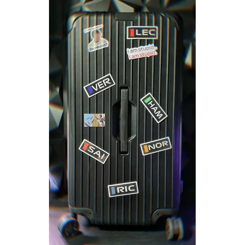 Image of 100+ Pcs F1 Formula One Racing Vinyl Self-Adhesive Stickers for Laptop, Journal, Diary, Guitar, Mobile Case - Waterproof Residue Free Multicolor Stickers for Metal, Glass