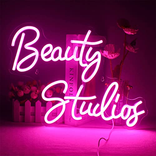 Luces de letrero de neón para estudio de belleza y decoración de pared rosa 2