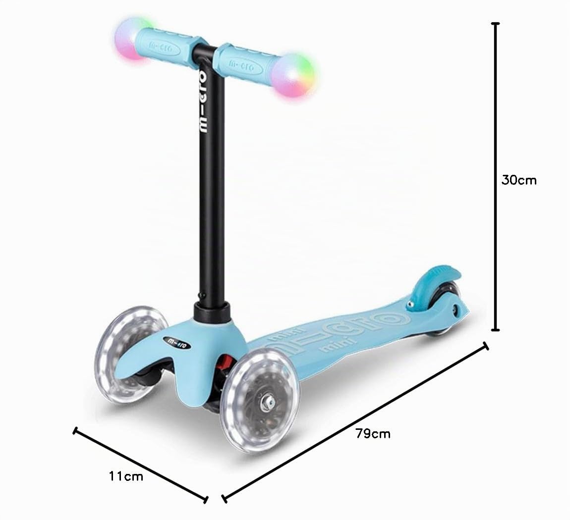 micro™ mini2grow Deluxe LED Magic | Kickboard mit Sitz und Schiebestange | LED-Vorderrollen & leuchtende Handgriffe | mitwachsender Lenker höhenverstellbar | ab 12 Monaten | 4 Farben erhältlich