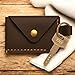 Handmade Leather Wallet, Handmade Card Holder, Handmade Leather Wallet with Keychain – Slim Card Holder for Men & Women – Minimalist Cash and Card Organizer