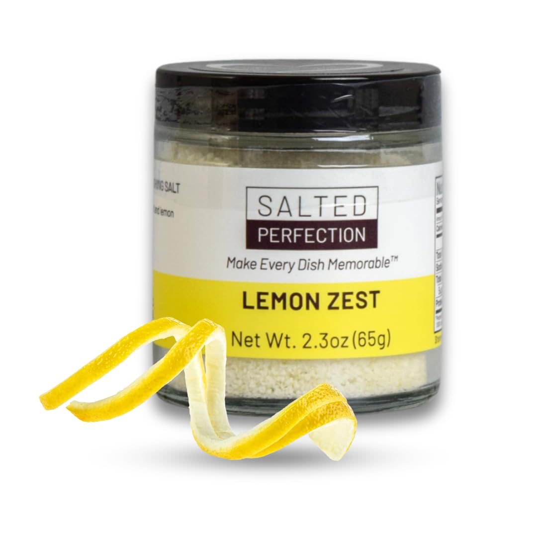 Sponsored Ad - Lemon Zest Finishing Salt Flakes - Fine Salt Flakes - Natural Coarse Rimming Sea Salt - 2.5 Ounce