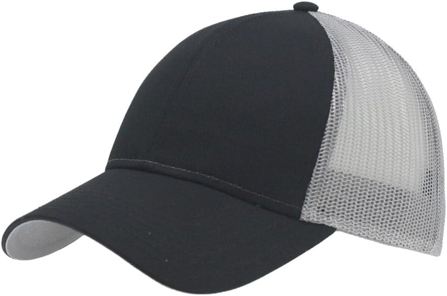 The Vintage Year Plain Cotton Structured Mesh Adjustable Trucker Sports Baseball Cap