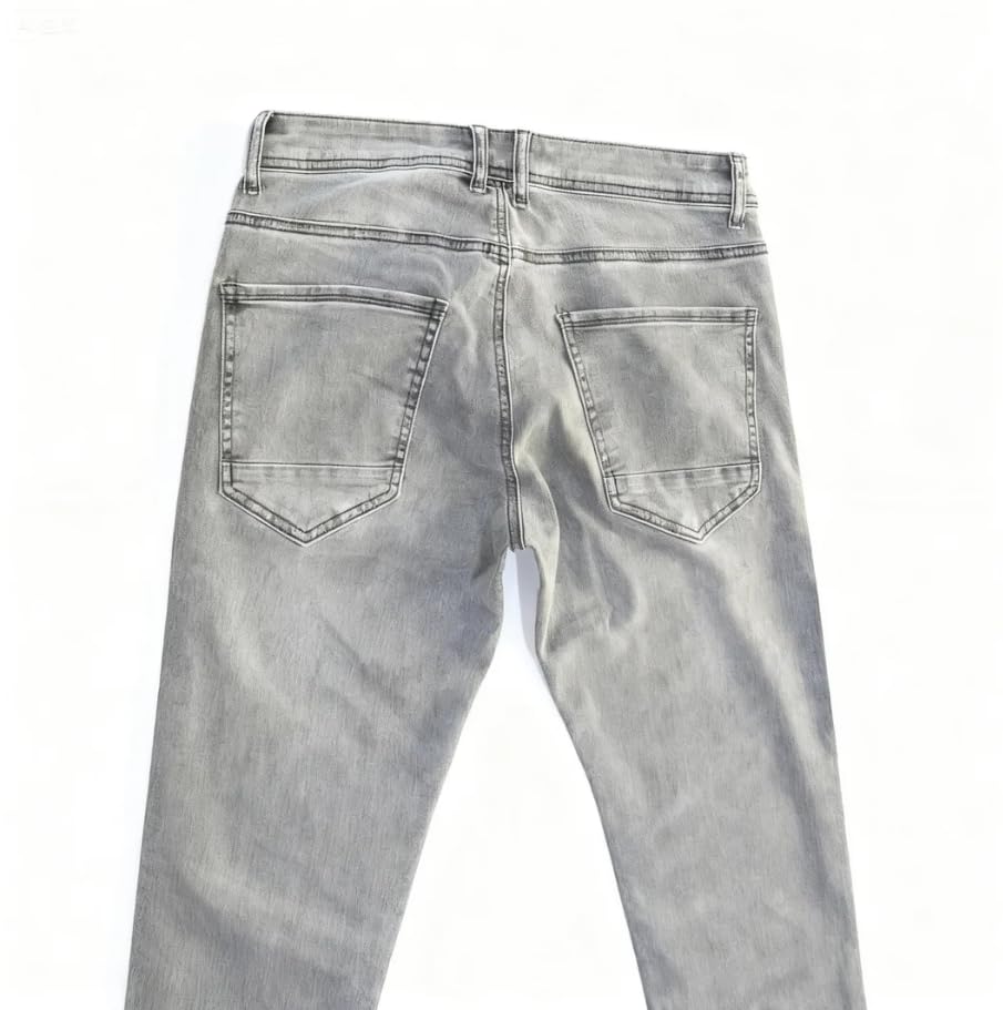 Men's Mid-Rise Slim Fit Skinny Jeans Casual Washed&Distressed Denim Pants Small Leg Pants Fashionable Tapered Leg Jeans4