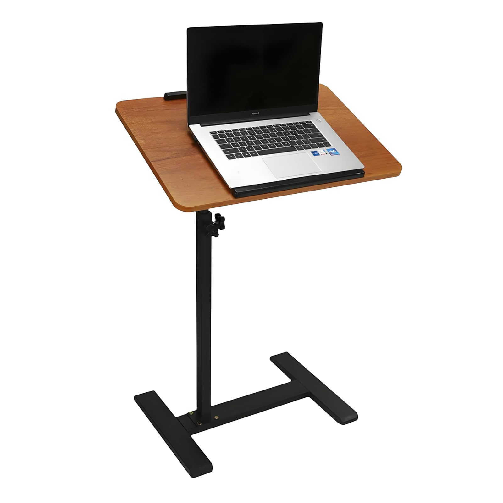 – XUDREZ Adjustable C Shaped Side Table, Top Tilting Laptop Stand Tray Tables, End Table for Living Room Bedroom Sofa Bathtub Bedside Nursing（Wood Color）