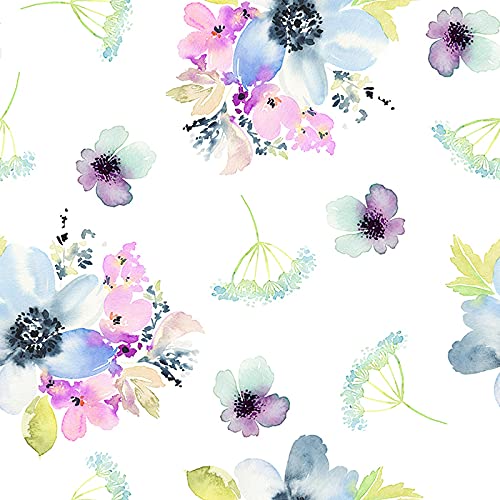 Papier peint fleurs violettes en latex résistant de dimensions 152x104 cm - 3