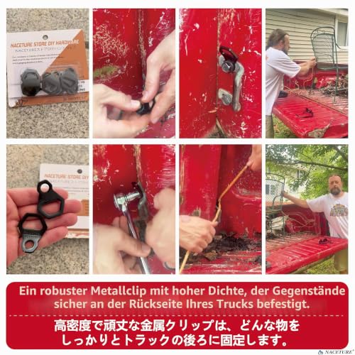 NACETURE Motorrad-Spannanker, robuster Edelstahl, 10 Stück, Dirt-Bike-Spanngurt-Ringe, Zubehör für LKW, Wohnmobil, Anhänger, LKW, Bettspannanker (Red 10 Pack)