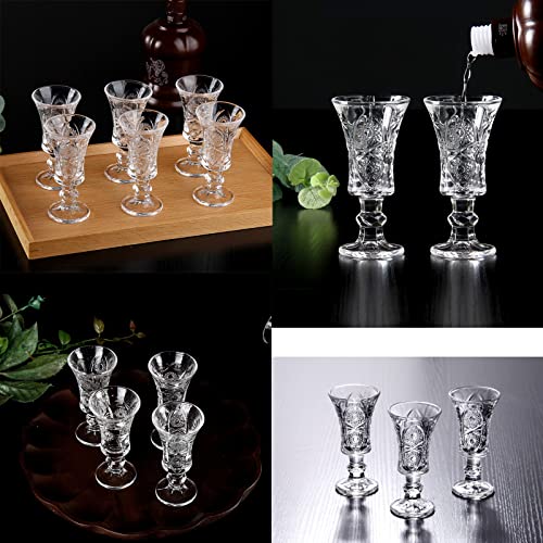 Youeon 12 Pack 1.2 Oz Fancy Shot Glasses Mini Wine Glasses, Small Goblet Glasses Heavy Base Cordial Glasses For Tequila, Vodka, Cocktail, Liquor, Lead-Free Glass #TOP6