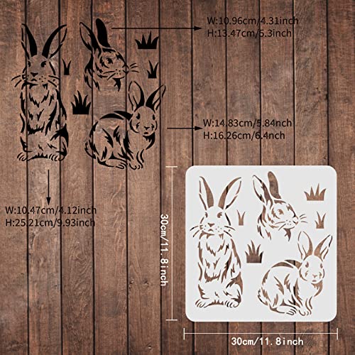 FINGERINSPIRE Bunny Stencils for Painting 30x30cm Rabbits Drawing Template Easter Rabbit Painting Stencils Reusable Bunny Stencil DIY Art and Craft Stencils for Home Decoration - Image 2