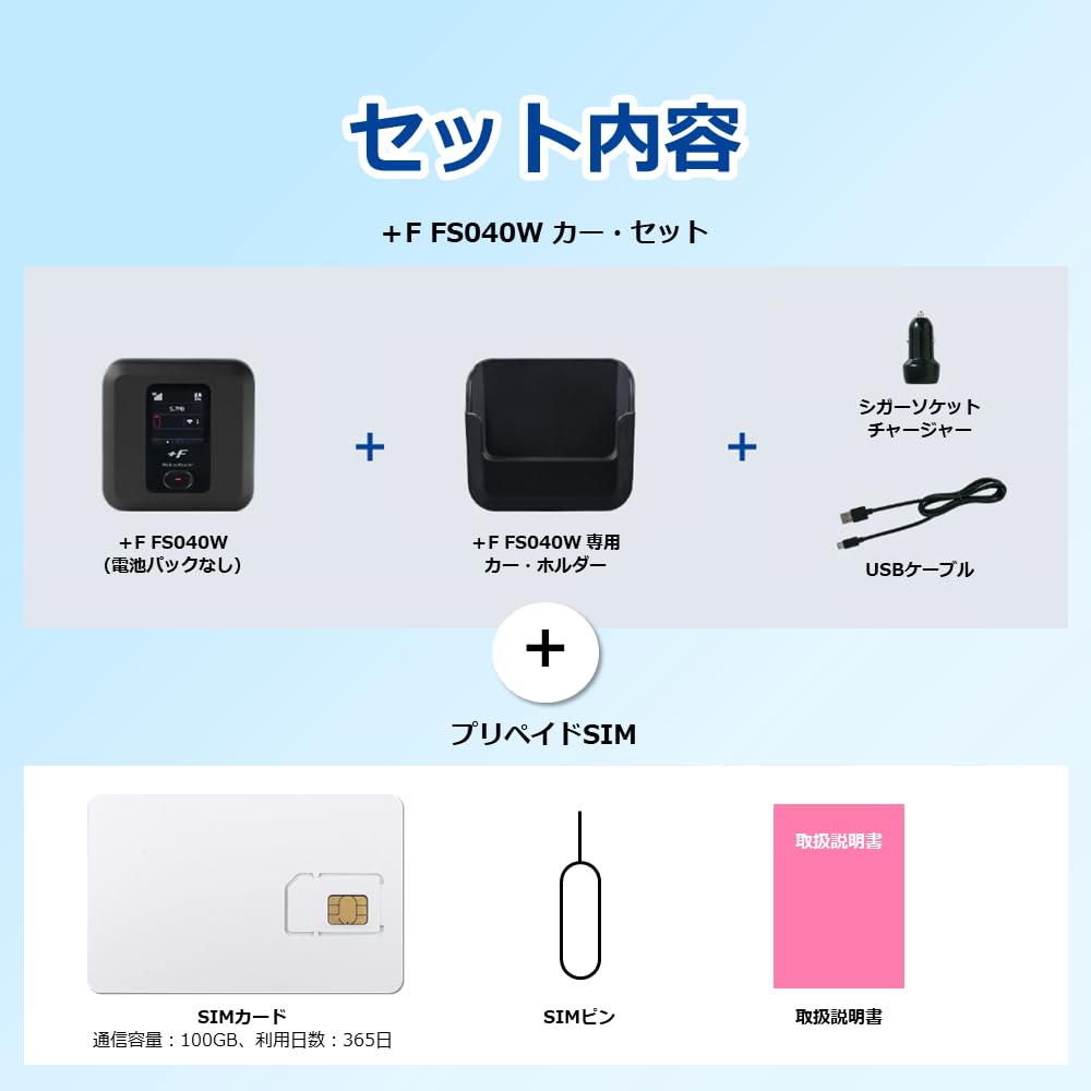 Amazon.co.jp: 【365日100GプリペイドSIM付き】富士ソフト 車載用Wi-Fi
