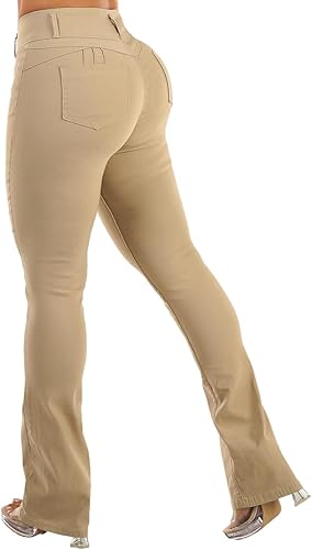 Moda Xpress Levantacola - Pantalones ajustados de cintura alta para mujer y jóvenes, pantalones ajustados para levantamiento de glúteos, color azul