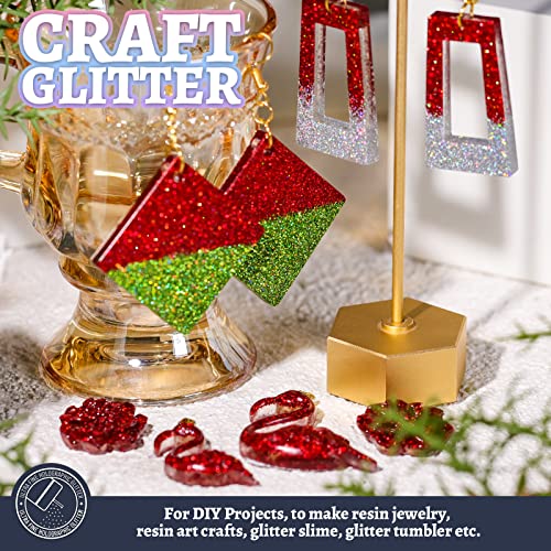 image for Holographic Ultra Fine Glitter, 180G/6.35OZ Resin Glitter Powder Sequi