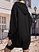 Zeagoo Women's Longline Hooded Sweatshirt / Hoodie Tunic With Fleece,Black,X-Large
