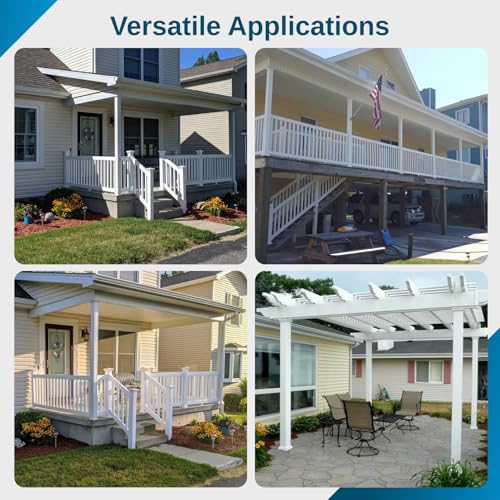 Image of Weatherables 4x4 Vinyl Post Wrap - Weatherproof Premium Outdoor Vinyl Porch Post Wrap for Quickly Refreshing Existing Deck, Patio, and Porch Posts (4 inchx4 inchx96 inch, Tan)