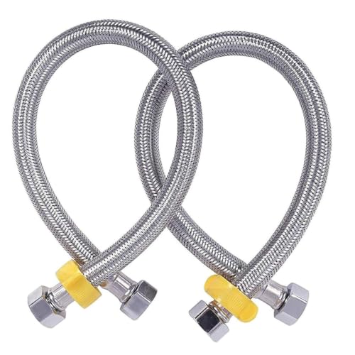 Image of Konvio Neer Heavy Duty Stainless Steel Connection Pipe for Water Heater Geyser and Wash Basin (Set of 1) | Flexible, Strong Build for Long-Lasting Use | 18 Inch, Silver