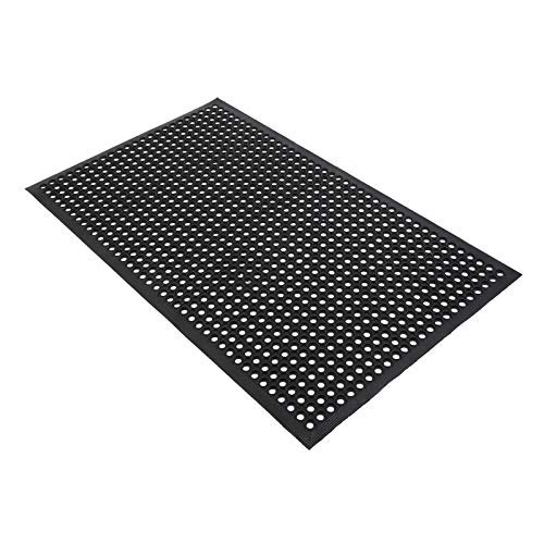 BUYTER Bar Kitchen Industrial Multi-Functional Anti-Fatigue Drainage Rubber Non-Slip Hexagonal Mat 150 * 90cm