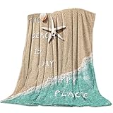 Singingin Beach Plush Throw Bed Blanket for Kids Adults Summer Beach Sea Water Starfish Super Soft Cozy Luxurious Blanket Lightweight Fleece Blankets for Couch Bed Sofa Warm All Season 40×50inch